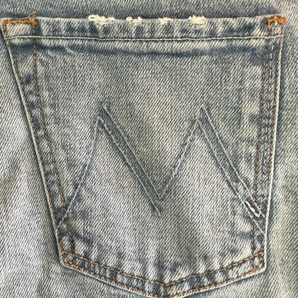 MOTHER Superior The Fly Cut Proper Short size 24 Light Blue Denim Cutoff, EUC - Picture 3 of 8